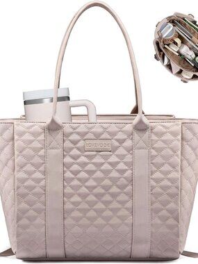 Teacher Tote Bag for Women, Quilted Work Tote Nurse Laptop Bag, Large Computer S